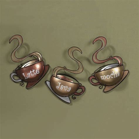 Coffee House Cup Mug Latte Java Mocha Metal Wall Art Home 